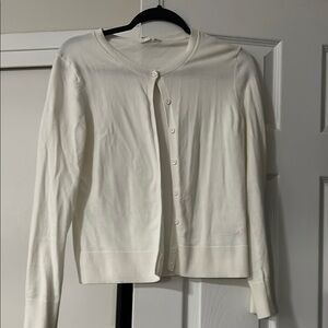 GAP White Cardigan Sweater Lightweight Tailored
